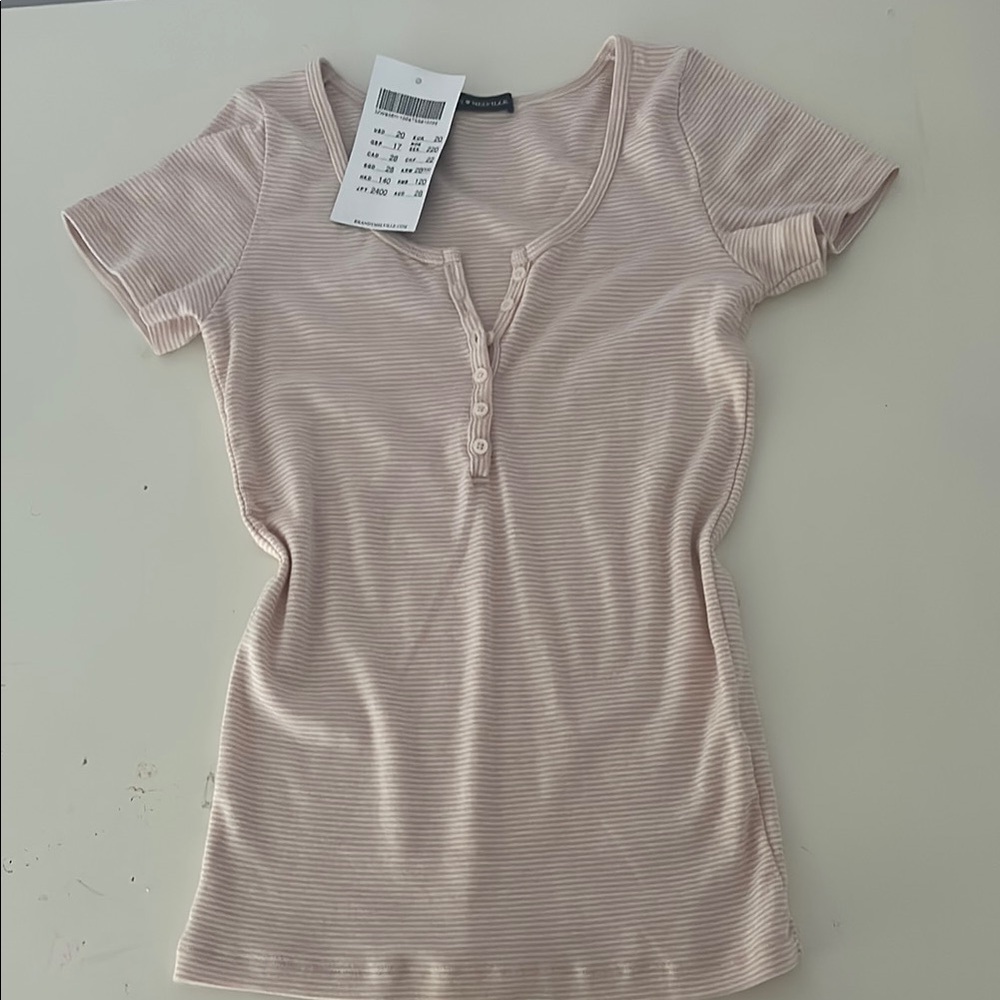 Pink Striped Brandy Top